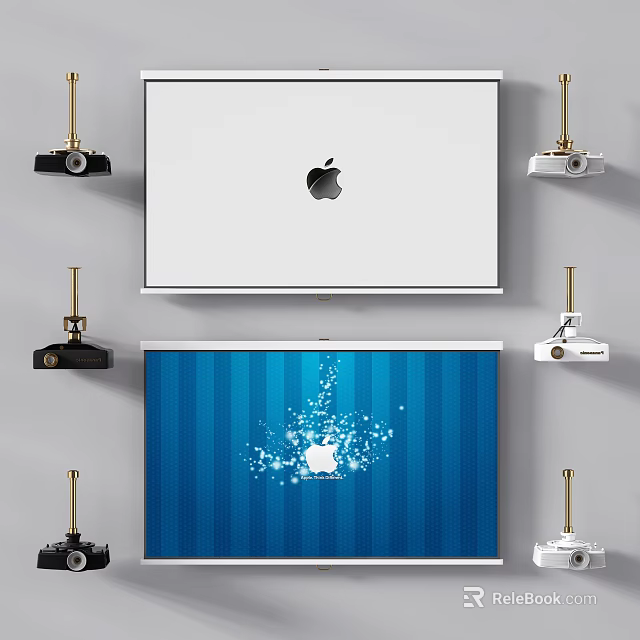 Advanced Projection Monitoring System With Camera Projector And HD Screen Equipment 3d model 