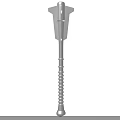 High Quality Metal Hardware Tool With Long Handle Flat Head And Spiral Pattern Design 3d model
