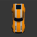 Vintage Yellow Sports Car With White Stripes And Sleek Body Design