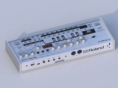Roland Commercial Audio Equipment With Control Panel Knobs Buttons And Ports 3d model