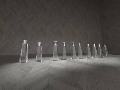 Modern Stylish Display Shelves with Glass Panels for Boutique Retail Product Arrangement and Organization 3d model