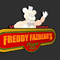 Freddy Fazbears Pizza Place Logo Featuring Waving Cartoon Bear Mascot Design