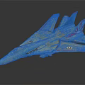 Teal Fighter Jet In Flight With Red Tail Emblem And Detailed Cockpit Design