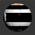 Soccer Ball Black and White Design with Orange Hexagonal Panels High Quality Sports Equipment