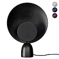 Modern Black Table Lamp With Round Shade And Contemporary Circular Base Design 3d model