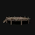 Ancient Wooden Building Structure With Traditional Platform And Rustic Roof Design