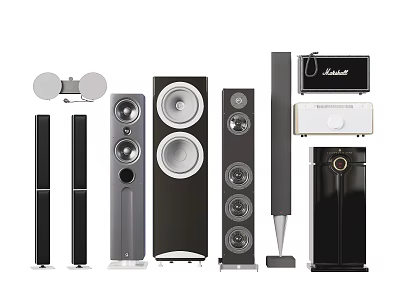 High Quality Headphones and Speakers in Various Styles for Home Audio Systems 3d model