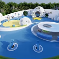 Modern Children's Play Area Planet Theme Park Children's Amusement Park Planet Theme Framework Children's Play Pool Children's Ramp 3d model