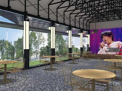 Stylish Modern Awning for Outdoor Restaurant Space with Sun Shade and Decorative Design Features 3d model