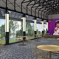 Stylish Modern Awning for Outdoor Restaurant Space with Sun Shade and Decorative Design Features