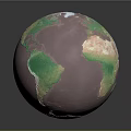3D Earth Globe Model With Purple Background Green And Beige Continents