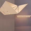 Modern Geometric Folded Panel Pendant Light With Metal Frame For Interior Room Design 3d model