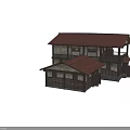 Traditional Ancient Building With Wooden Structure Tile Roof Multi Story Design And Interior Details