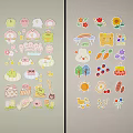 Cute Cartoon Themed Wall Decor With Animals Fruits Flowers And Food Stickers