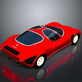 Vintage Red Ferrari Sports Car With Sleek Design Black Windows And White Wheels