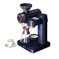 Stylish Modern Kitchen Coffee Maker with Glass Drip Funnel and Cappuccino Cup