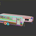 White Horse Trailer Featuring Multiple Windows Dual Wheels Red Stripes and Smooth Surface Reflection
