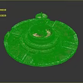 Garden Ornament Circular Tiered Fountain Surrounded by Small Plants and Stone Borders