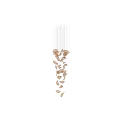 Golden Leaf Decorative Chandelier with Multiple Hanging Leaves Against Black Background 3d model