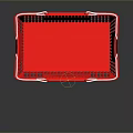 Red Plastic Shopping Basket with White Handles for Daily Household Shopping Use