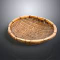 Handwoven Bamboo Round Basket for Daily Household Use and Storage