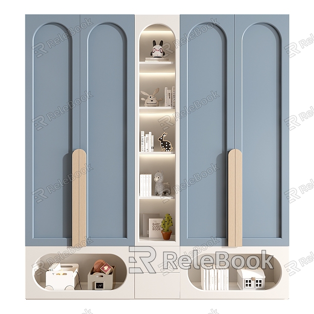 Modern Wardrobe Children's Wardrobe Bookcase Decorative Cabinet model