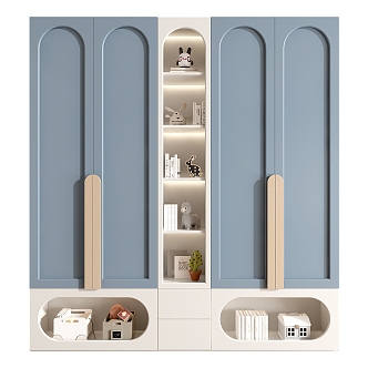 Children's Wardrobe Bookcase Decorative Cabinet 3d model