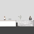 Modern Reception Desk Front Desk 3d model