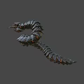 Fiery Lava Rock Game Movie Character with Glowing Tentacles and Flame Effects