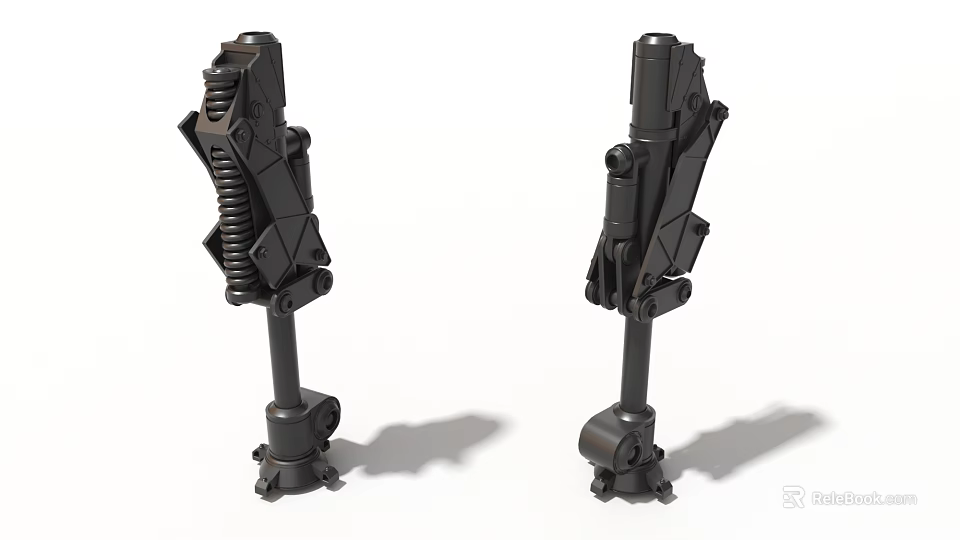 Heavy Duty Industrial Equipment With Dual Mechanical Units And Metal Spring Structures 3d model 