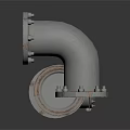 Industrial Metal Pipe Assembly With Flanges And Bolted Connections