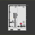 Modern Electrical Equipment Unit With Control Panel And Piping System 3d model