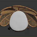 Elegant Rattan Flower Shaped Leisure Chair With Soft White Cushion Design