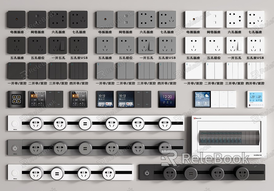 Switch socket rail socket switch socket switch panel intelligent switch strong current box weak current box model