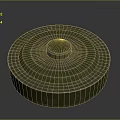 Modern Circular Multi layered Metal Weapon With Concentric Circle Design And Silver Gray Green Gold Layers