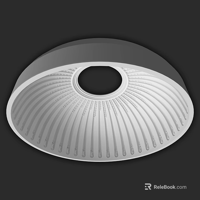 Modern Circular Ceiling Design With Radial Stripes And Central Opening 3d model 