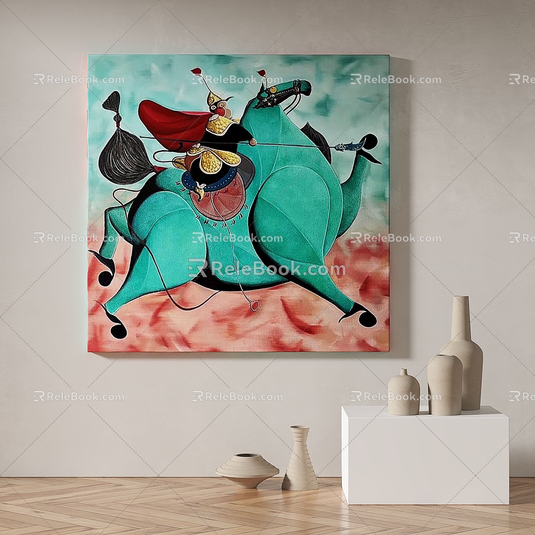 Modern minimalist abstract decorative painting 3d model