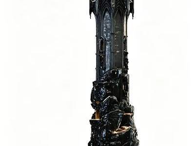 Gothic Architectural Pillar With Intricate Carvings And Ornate Decorative Details 3d model
