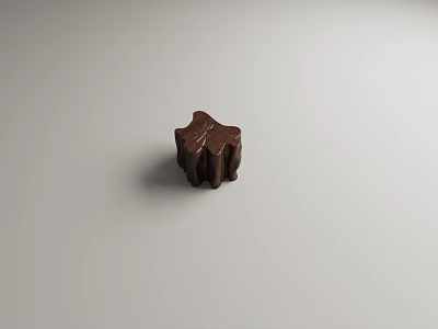 Dark Wooden Star Shaped Coffee Table With Carved Details And Smooth Surface 3d model