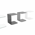 Modern Minimalist Side Table With Multi Tier Glass Top And Different Colors 3d model