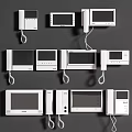Various Modern Doorbell Models With Display Screens Control Panels And Cables 3d model