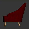 Stylish Red Button Tufted Chair With Elegant Gold Metal Legs Design