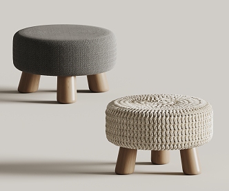 Stool Single Stool Casual Stool Fabric Stool 3d model