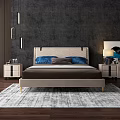 Modern Background Double Bed New Bed 3d model