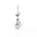 Decorative Metal Keychain with Colorful Layered Pendant Charms for Daily Use