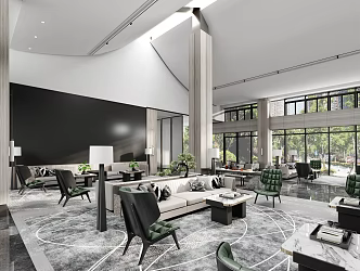 Modern Sales Office Sales Center Marketing Center Negotiation Area Rest Area Water Bar Area Front Desk Club Center 3d model