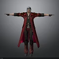 Character In Red Long Coat With White Headscarf Black Pants And Red Boots Arms Outstretched