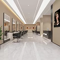 Modern Hair Salon Interior With Black Chairs Mirrors And Marble Floor