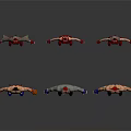 3D Fighting Character Models With Red Pants And Boxing Gloves In Various Poses