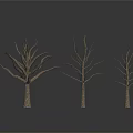Natural Wooden Stone Decorative Tree Sculptures in Three Sizes with Textured Trunks